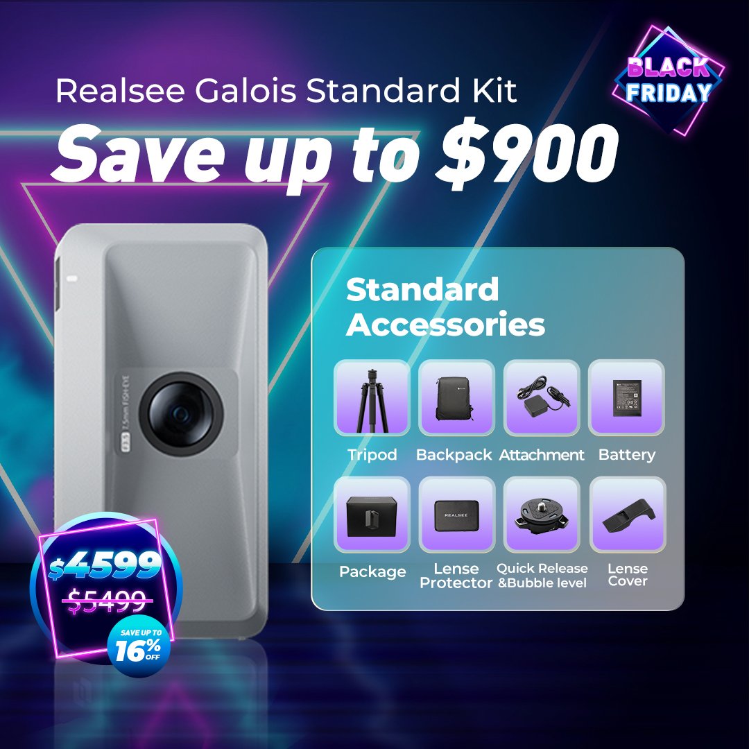 Galois Standard Kit - Essential Scanning Package - Black Friday Special Offer - Realsee Galois 3D LiDAR Camera
